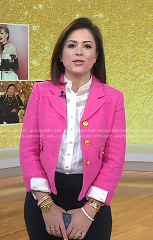 Chloe’s pink textured blazer on Today