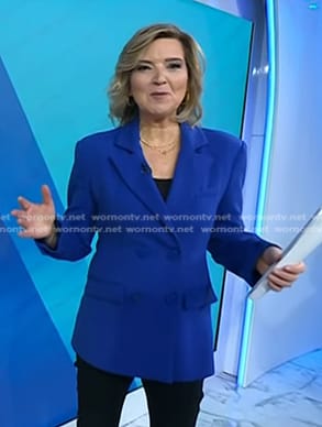 Christine Roman’s blue double breasted blazer on Today
