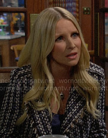 Christine’s striped tweed jacket on The Young and the Restless