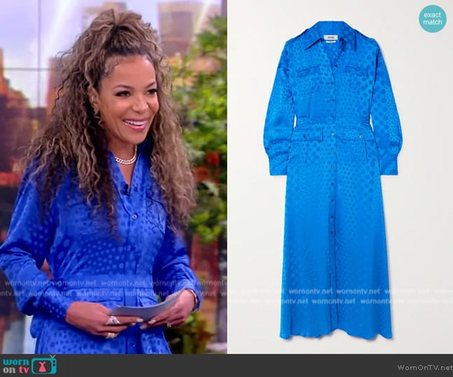 Christopher John Rogers Belted polka-dot satin-jacquard maxi shirt dress worn by Sunny Hostin on The View