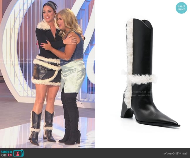 Coperni 85mm Shearling-Detail Leather Boots worn by Katy Perry on American Idol