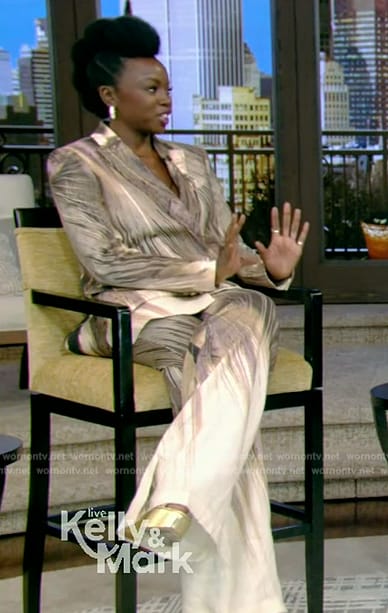 Danai Gurira’s printed suit on Live with Kelly and Mark
