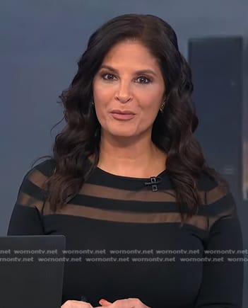 Darlene’s black mesh stripe inset dress on Today