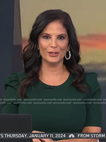 Darlene’s green puff short sleeve dress on Today