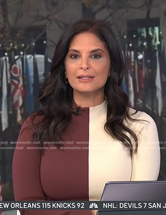 Darlene’s brown and white two-tone dress on Today