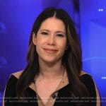 Deirdre’s navy contrast trim dress on NBC News Daily