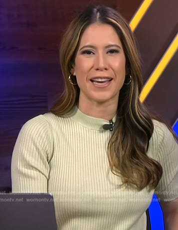 Deirdre’s lime short sleeve sweater on NBC News Daily