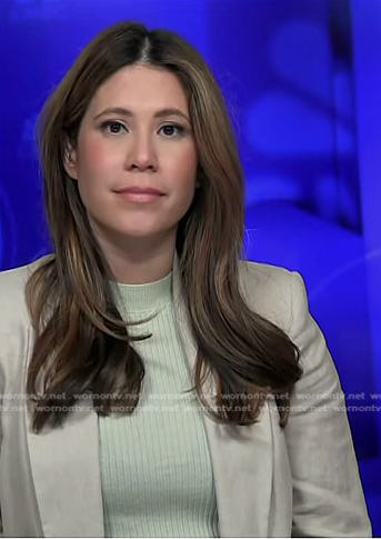 Deirdre’s lime short sleeve sweater on NBC News Daily