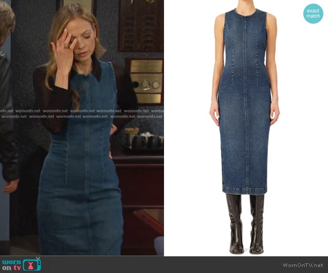 DL1961 Esme Denim Midi Sheath Dress worn by Ava Vitali (Tamara Braun ) on Days of our Lives