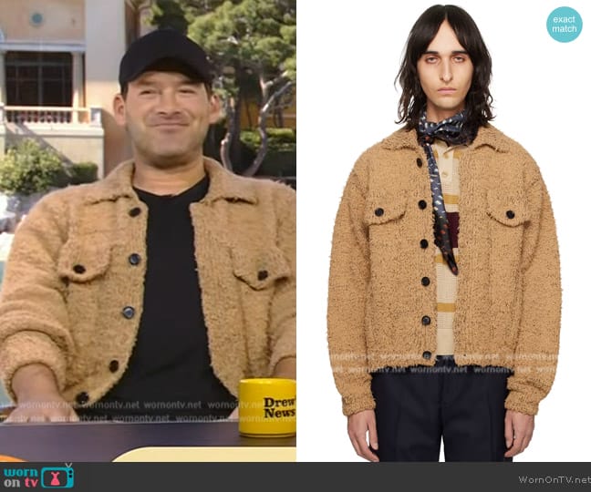 Dries Van Noten Brown Flap Pocket Cardigan worn by Tony Romo on The Drew Barrymore Show
