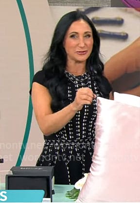 Elizabeth Werner’s black and white dress on CBS Mornings