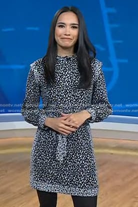 Emilie’s black printed dress on Today