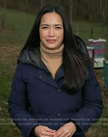 Emilie’s navy down coat on Today