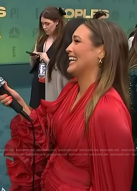 Emily Orozco’s red ruffle dress on Access Hollywood