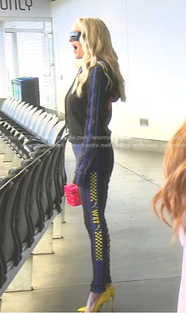 Erika’s black hoodie and lace-up leggings on The Real Housewives of Beverly Hills