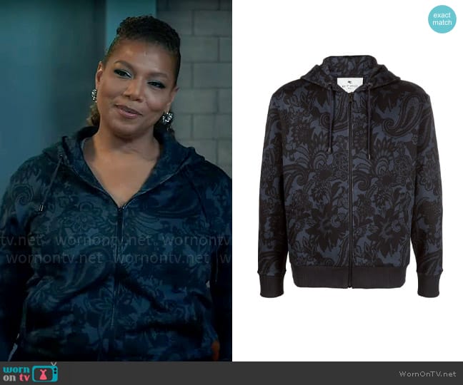 Etro Paisley-print zip-up hoodie worn by Robyn McCall (Queen Latifah) on The Equalizer