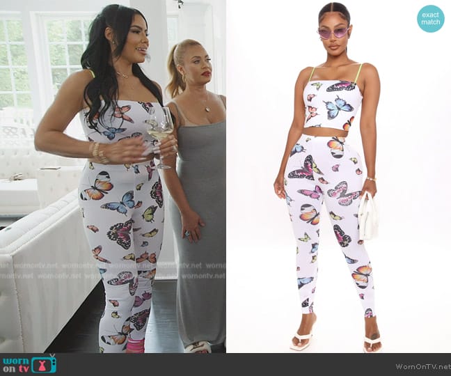 Fashion Nova Feeling The Butterflies Pant Set worn by Mia Thornton on The Real Housewives of Potomac