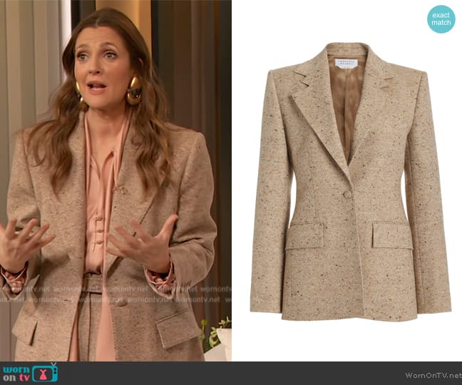Gabriela Hearst Delmas Blazer in Wool Cashmere worn by Drew Barrymore on The Drew Barrymore Show