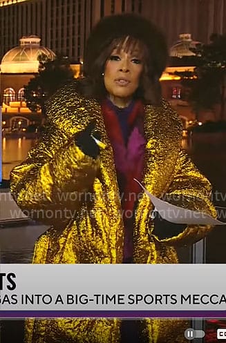 Gayle King’s gold coat on CBS Mornings