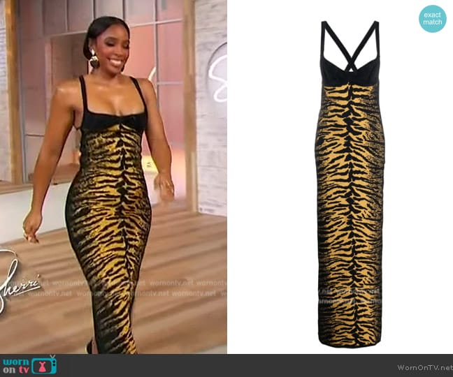 Gcds Zebra-pattern jacquard dress worn by Kelly Roland on Sherri
