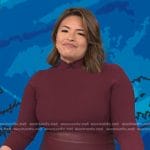 Gilma Avalos’ burgundy mixed media dress on Today