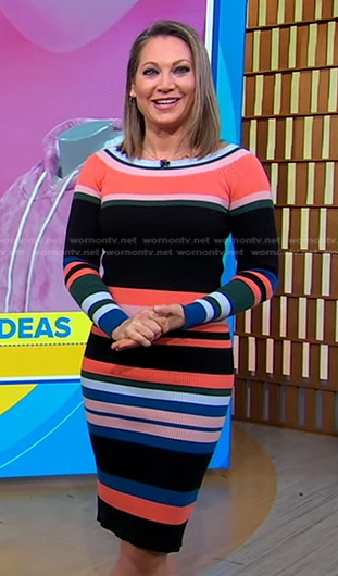 Ginger’s striped ribbed dress on Good Morning America