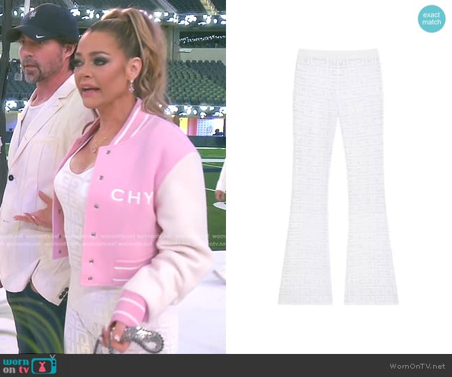 Givenchy Flare Pants in 4G Jacquard worn by Denise Richards on The Real Housewives of Beverly Hills