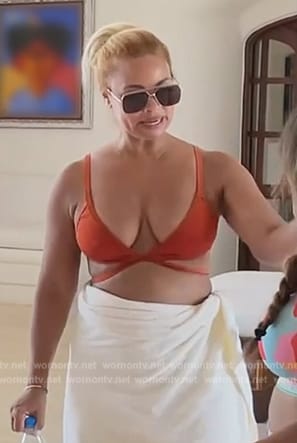 Gizelle’s red wrap bikini top on The Real Housewives of Potomac