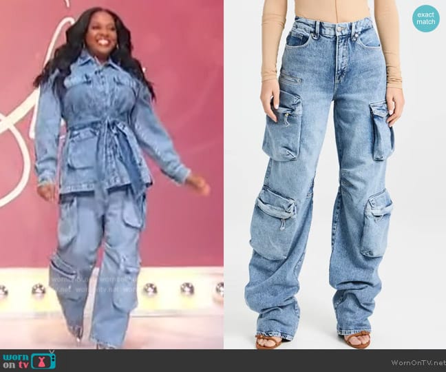 Good American Denim Cargo Pants worn by Sherri Shepherd on Sherri