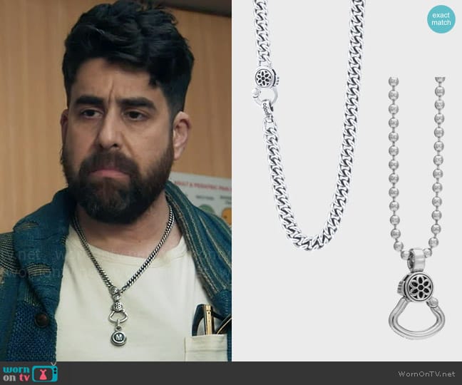 Good Art Hlywd Curb Chain Necklace worn by Harry Keshegian (Adam Goldberg) on The Equalizer
