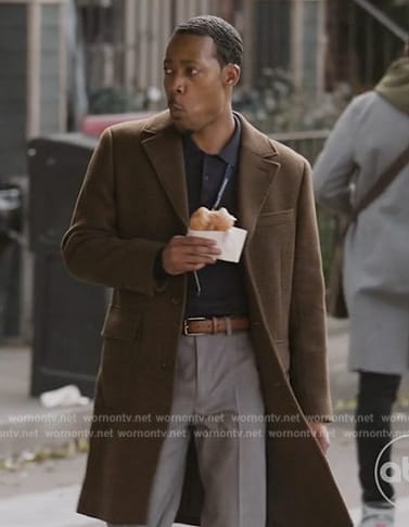 Gregory’s brown coat on Abbott Elementary