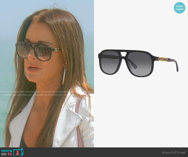 Gucci Navigator Sunglasses worn by Kyle Richards on The Real Housewives of Beverly Hills