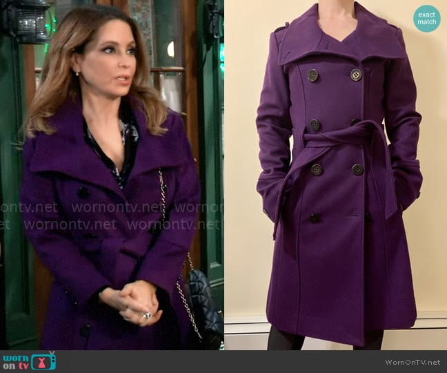 Guess Wool Blend Coat worn by Olivia Falconeri (Lisa Lo Cicero) on General Hospital