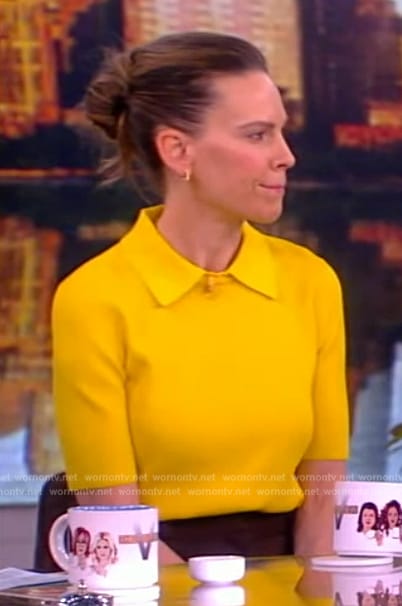 Hilary Swank’s yellow polo on The View