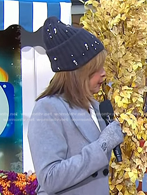 Hoda’s black embellished beanie on Today