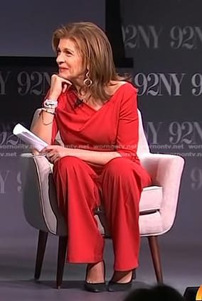 Hoda’s red belted jumpsuit on Today