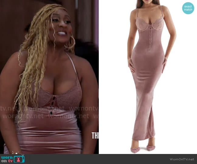 House of CB Azalea Dress worn by Daniella King (Mignon) on Tyler Perrys Sistas