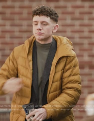 Jacob’s mustard puffer jacket on Abbott Elementary