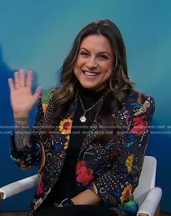 Jamie Ivey’s black print blazer on Good Morning America