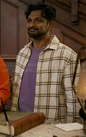 Jay’s cream checked shirt on Ghosts