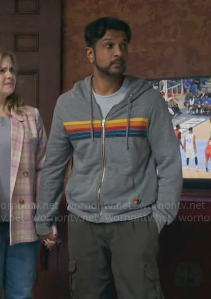 Jay’s grey hoodie with stripes on Ghosts