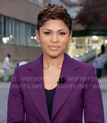 Jericka Duncan’s purple suit on CBS Mornings