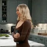 Josslyn’s brown long sleeved mini dress on General Hospital