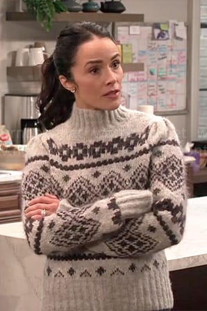 Julia’s grey fair isle sweater on Extended Family