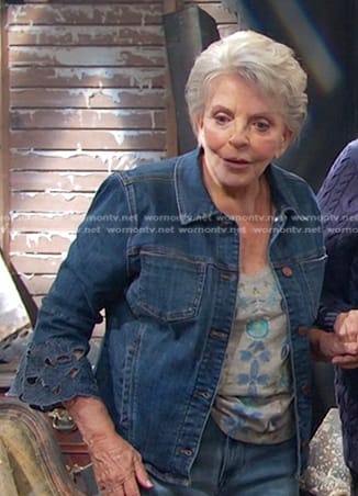 Julie’s floral cutout cuff denim jacket on Days of our Lives
