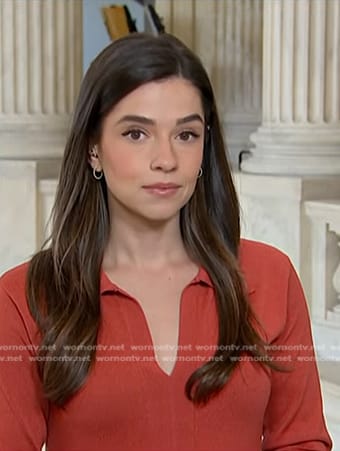 Julie’s red knit polo dress on NBC News Daily