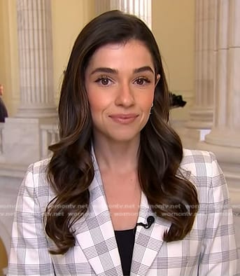 Julie’s white plaid blazer on NBC News Daily