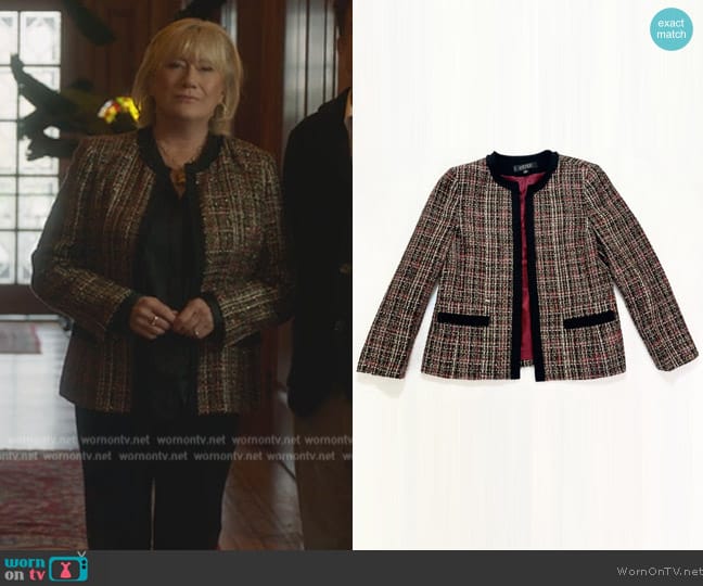 Kasper Metallic Tweed Jacket worn by (Jayne Atkinson) on Death and Other Details