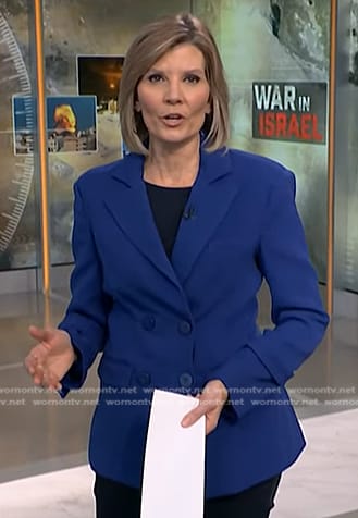 Kate’s blue double breasted blazer on NBC News Daily