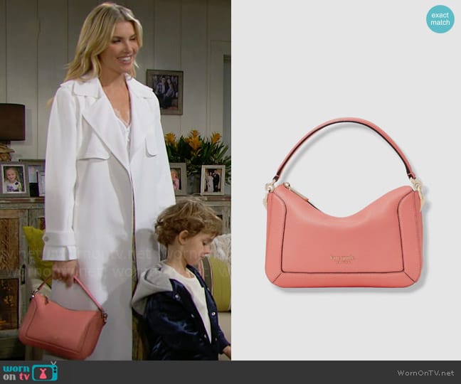 Kate Spade Crush Medium Crossbody Bag in Pink worn by Lucy (Amanda Kloots) on The Bold and the Beautiful